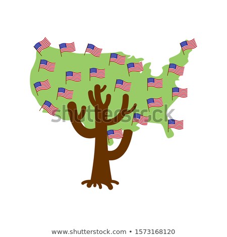 Foto d'archivio: Patriotic Tree Usa Map America Flag National Political Plant
