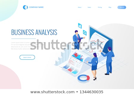 Stok fotoğraf: Budget Planning Isometric 3d Landing Page