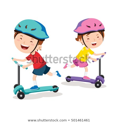 Foto stock: Teenage Girl Riding Kick Scooter