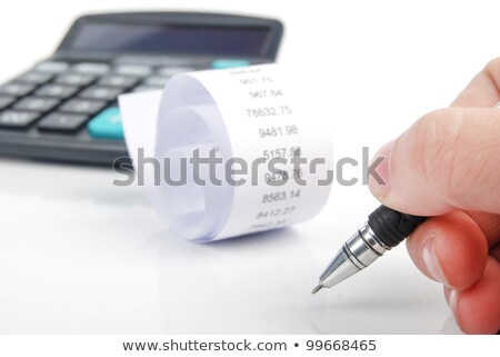 [[stock_photo]]: The Pen Pointing To The Add Button In The Calculator