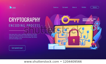 Stock photo: Cryptography And Encryption Concept Landing Page