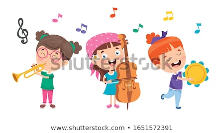 Stock fotó: Kids Playing Flute And Violin