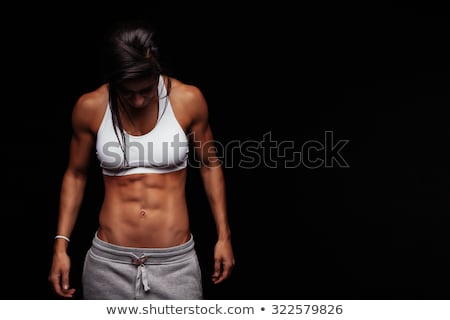 Stock fotó: Fitness Woman In Black Sports Clothes