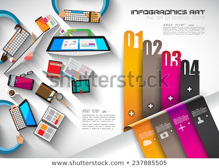 Foto d'archivio: Infographic Template With Flat Ui Icons For Ttem Ranking
