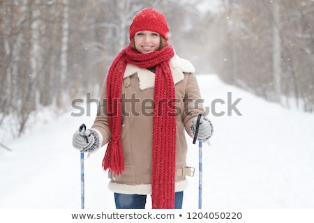 Stock fotó: Beautiful Young Woman Posing At Pole