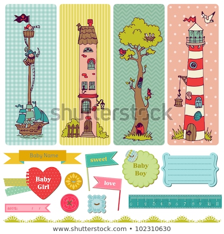 Stok fotoğraf: Doodle Pattern Set Of Pirates