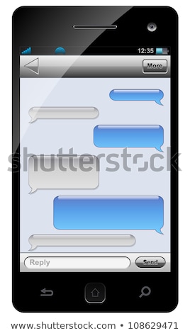 Foto stock: Speech Bubble As Copy Space For Mobile Phone Message