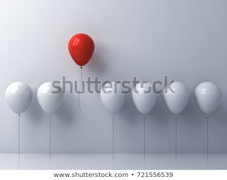 Сток-фото: Red Balloon Flying Away 3d Rendering