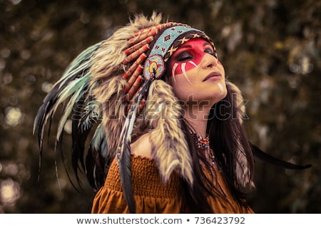 Zdjęcia stock: Girl In Native American Costume