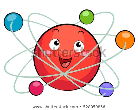 Foto stock: Colorful Atomic Model Mascot