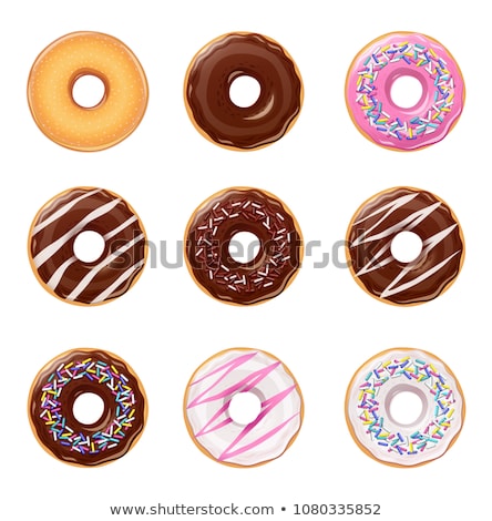 Zdjęcia stock: Colorful Donuts On Rose Background