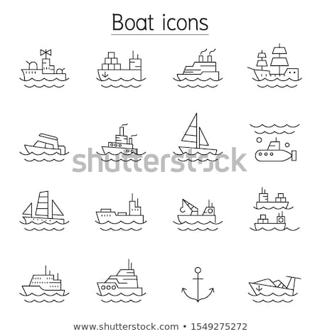 Stockfoto: Cruise Vessel Icon Vector Outline Illustration