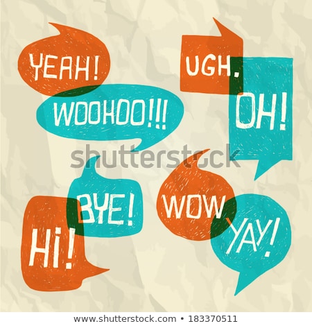 Zdjęcia stock: Vector Orange Speech Bubble Made From Paper