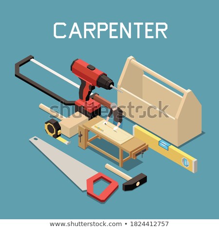 Stock foto: Craftsman Making Measurements With Level