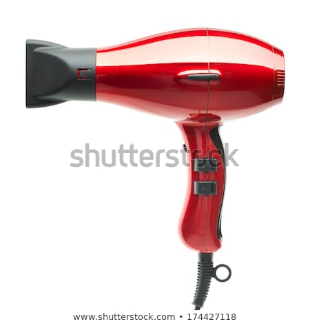 Stockfoto: Fashion Red Hair Dryer Isolated On White