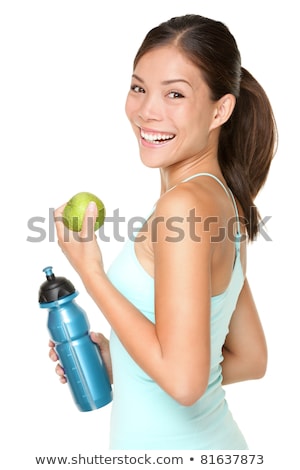 Model With Water And Apple Stockfoto © Ariwasabi