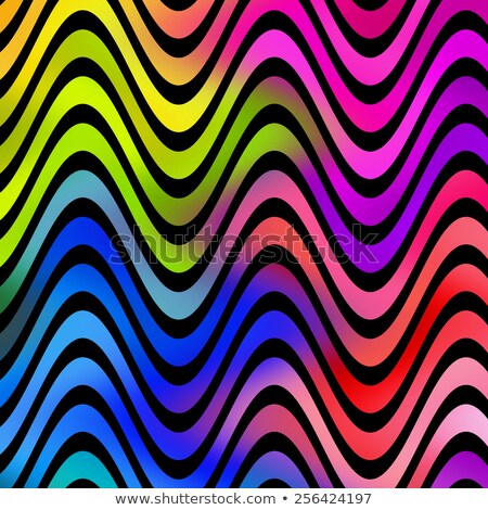 Zdjęcia stock: Multicolored Graduated Wave Pattern Illustration