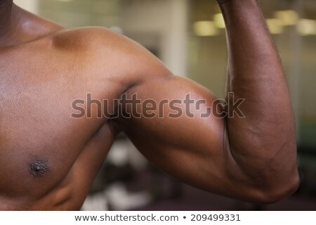 Stock fotó: Close Up Mid Section Of A Shirtless Muscular Man