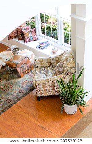 Сток-фото: Decorated Den Guest Room In High Angle View