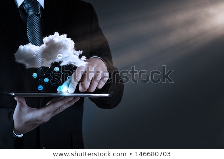 Сток-фото: White Cloud In Hands Cloud Computing Network Concept