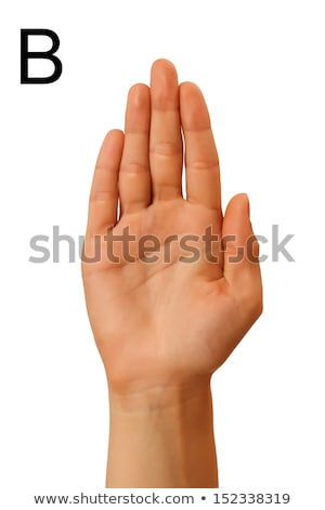 Foto stock: Dumb Alphabet Depicts A Hand On A White Background