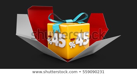 Сток-фото: 3d Illustration Red Discount 45 Percent Off And In The Gray Box