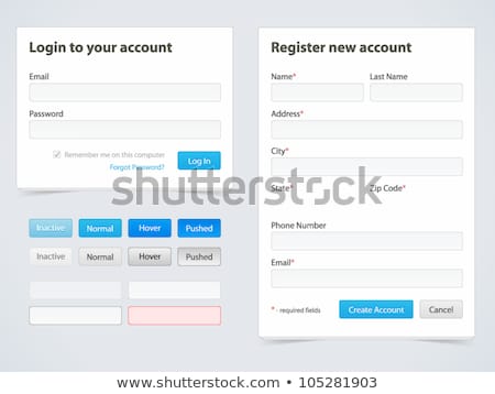 [[stock_photo]]: Blue Login Form Template Design In Vector Style