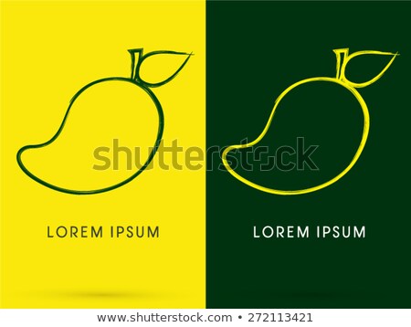 Foto d'archivio: Mango Juice Brand Company Logo Design With Background Vector Illustration