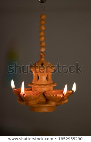 Zdjęcia stock: Hanging Diwali Diya On Dark Background