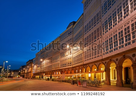 [[stock_photo]]: La Coruna Facades Sunset Near Port In Galicia