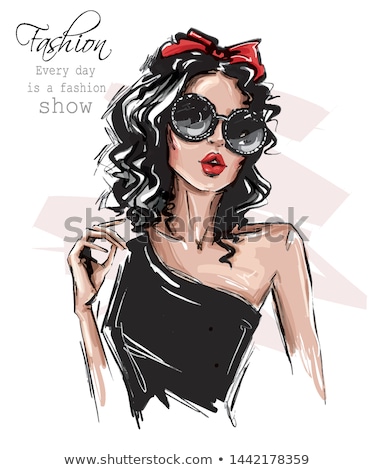 Foto d'archivio: Elegant Fashion Model In Dress Vector Illustration