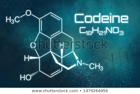 Stockfoto: Chemical Formula Of Codeine On A Futuristic Background