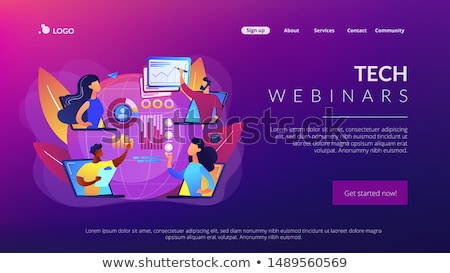 Foto stock: Online Tech Talks Concept Landing Page