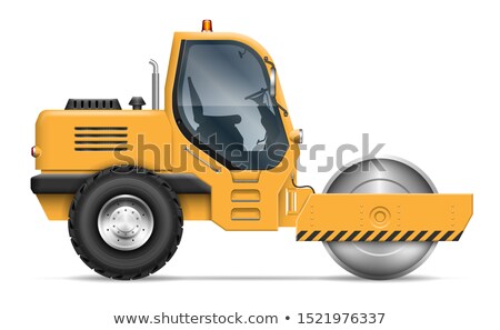 ストックフォト: Realistic Road Roller Vector Illustration