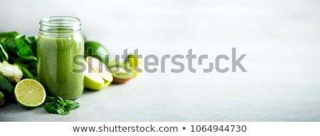 Stock photo: Glass Of Red Fruit Smoothie Juice With Chia Seeds For Diet Detox