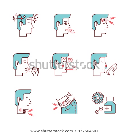 Foto stock: Bacteria Germ And People Vector Thin Line Icon