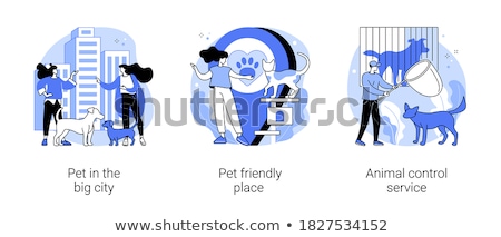 Stock foto: Dogs Friendly Place Vector Concept Metaphor