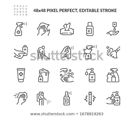 Stock photo: Detergent Bottle And Sponge