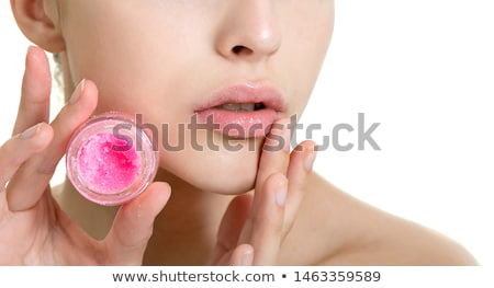 Foto d'archivio: Closeup Of Woman Sugar Lips