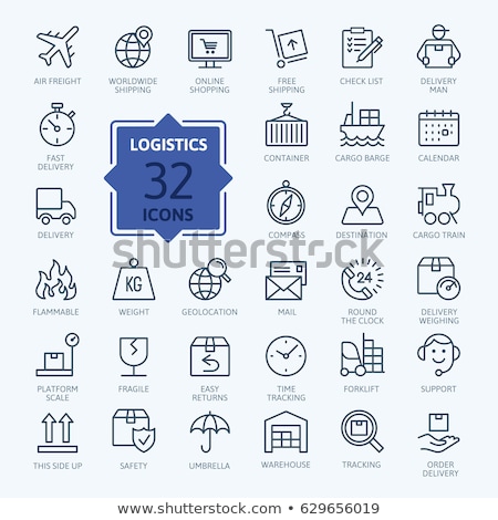 [[stock_photo]]: Safety Fragile Icon Set Vector