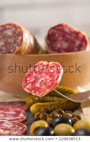 Cold Cut Platter With Pita Bread And Pickles Foto stock © keko64