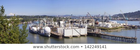 Foto stock: Swan Island Shipyard Panorama