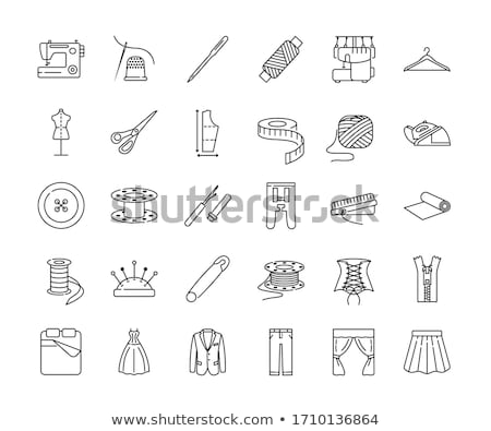 Stockfoto: Flat Line Icon For Sewing Thimble