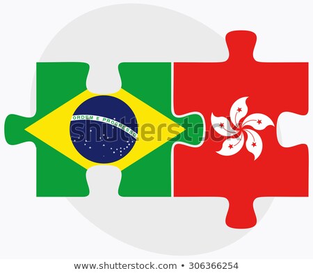 Foto stock: Brazil And Hong Kong Sar China Flags