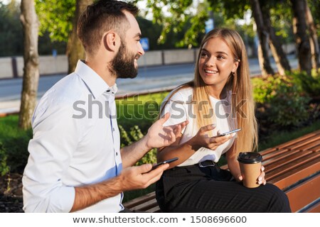 Zdjęcia stock: Optimistic Business Woman Sitting Outdoors