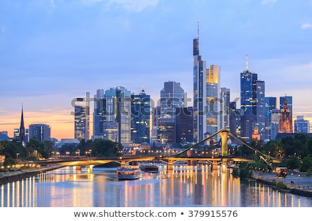 ストックフォト: Night View To Skyline Of Frankfurt