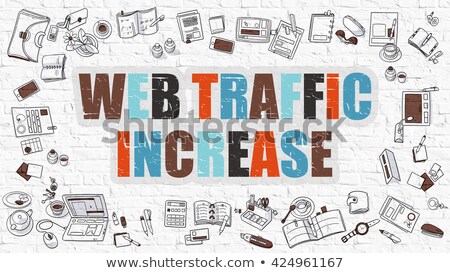 Stockfoto: Web Traffic Increase On White Brick Wall