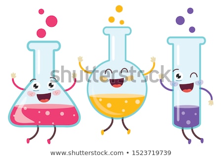 Zdjęcia stock: Kids With Test Tubes Studying Chemistry At School