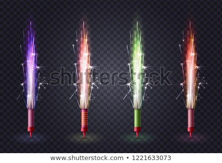 Foto stock: Sparkler Or Bengal Light Isolated Icon Vector