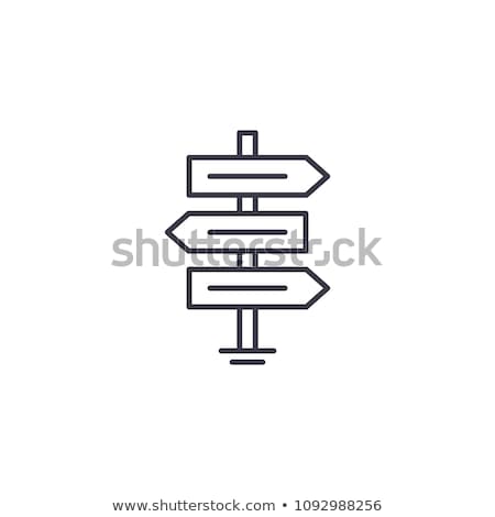 Zdjęcia stock: Road Wooden Signposts Icon Vector Outline Illustration